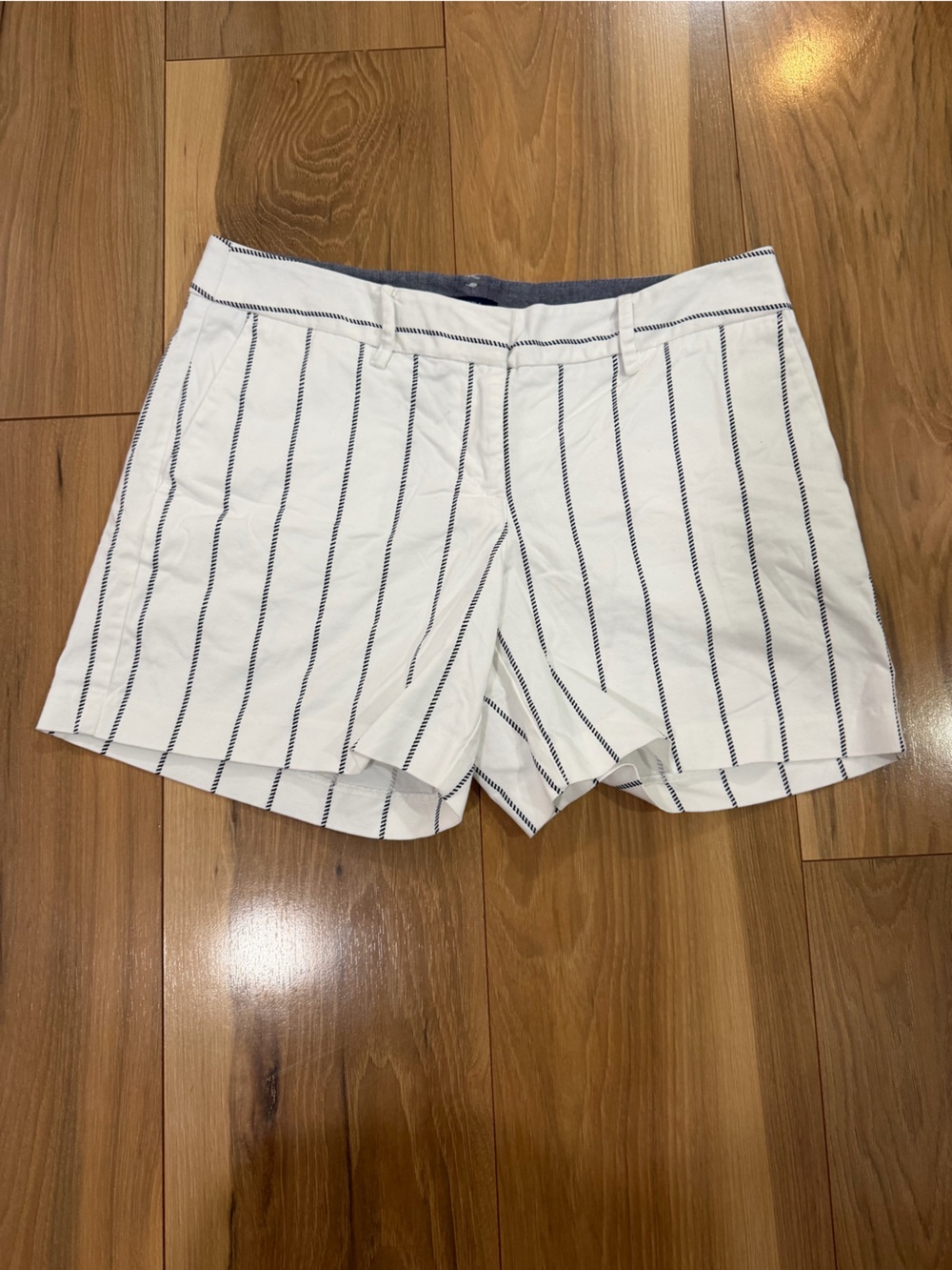 Nautica White Shorts with Navy Pinstripes